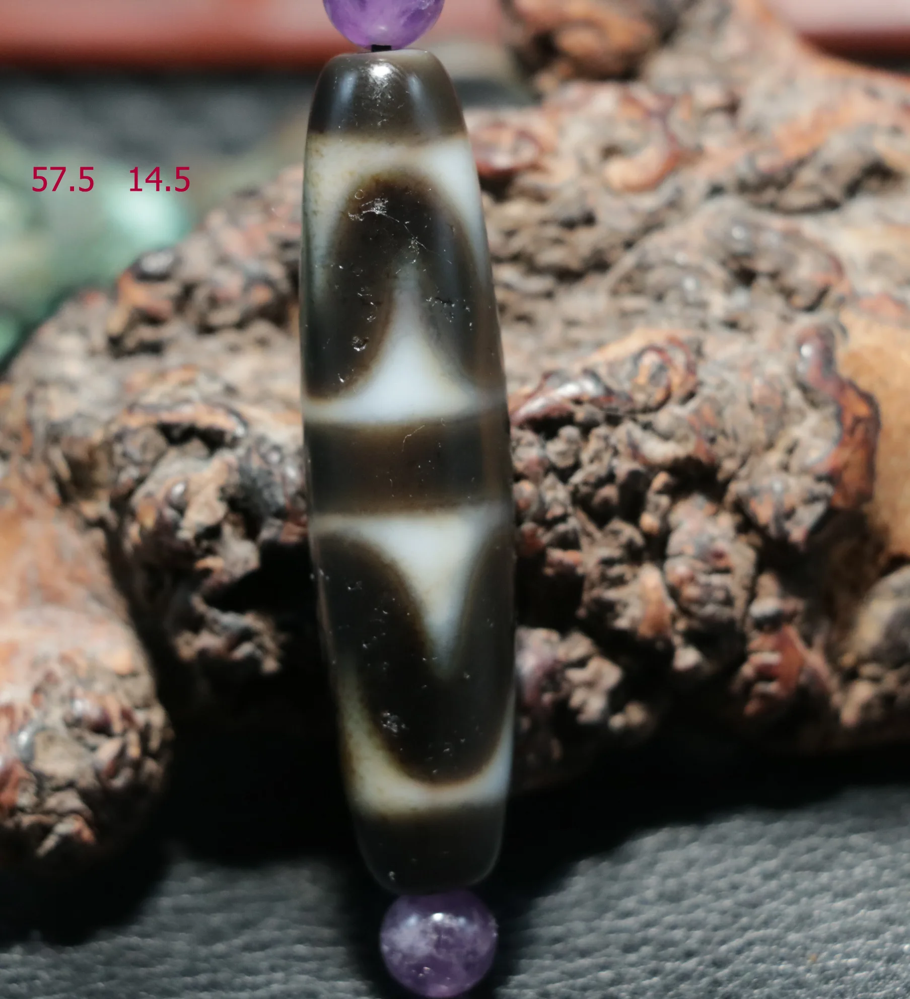 

UPD0303C03 Energy Tibetan Top Old Agate Double Tiger Tooth dZi Bead Pendant Totem Amulet 4A LKbrother Top Quality