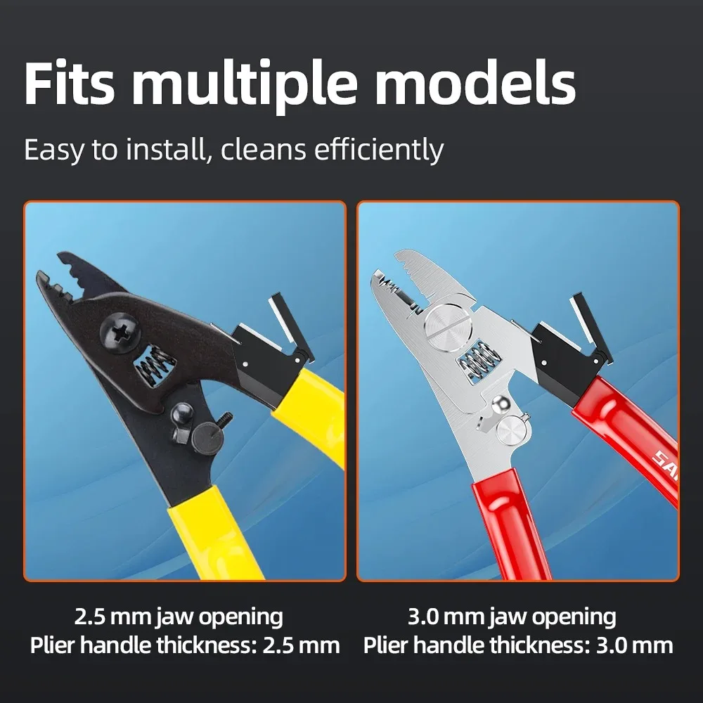 

Plier accessories, detachable fiber optic wiping clip adapter, fiber optic wiping tool supporting Miller pliers