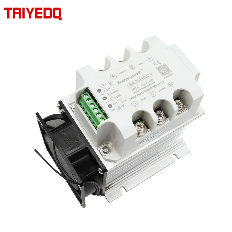 15A-40A Three-phase AC Voltage Regulating Module With Heat Sink And Fan Power Regulator Thyristor Solid State Relay Dimming