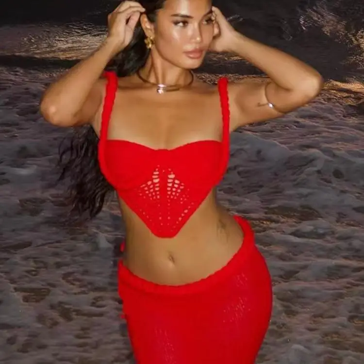 Set gonna divisa sexy scavata Vaion Sle Abito a due pezzi Or Sve Pantaloni lunghi rotondi Ne per giovani donne 8-25 anni