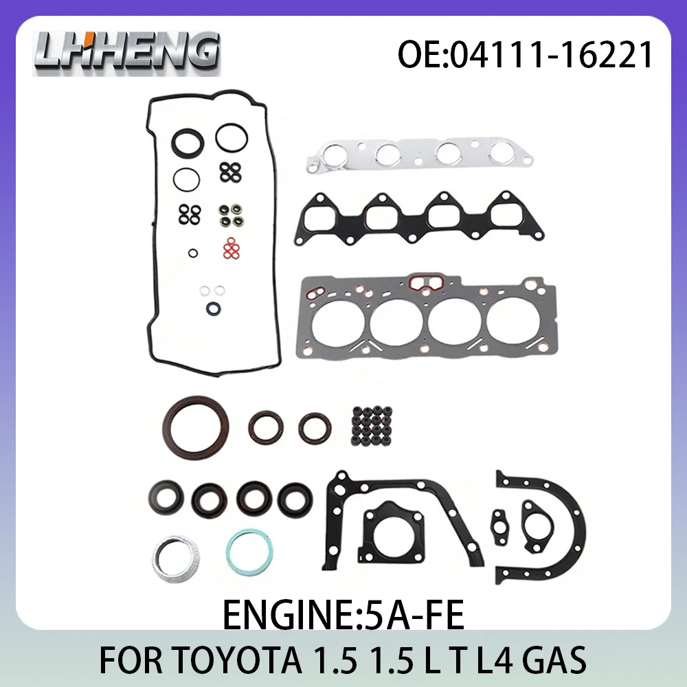 

Engine Full Gasket Set For TOYOTA CARINA COROLLA CORONA SOLUNA 1.5L 1.5 L T L4 GAS 87-03 04111-16221 50208900 5A-FE
