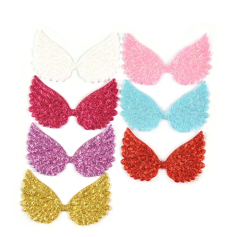 20Pcs 7.2x4.4cm Sparkly Wing Decorations DIY Crafts Scrapbooking Handmade Gifts Accessories Without Gum cp4044