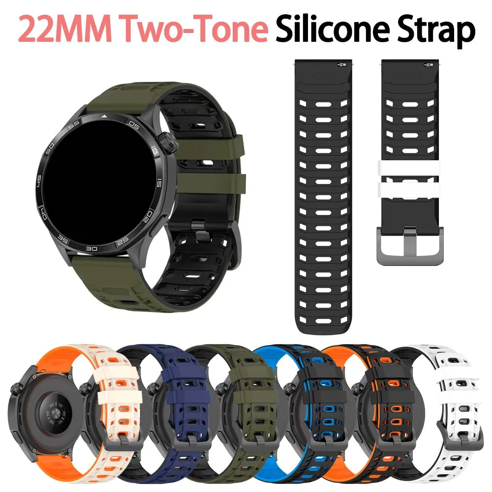 Correa de silicona bicolor de 22 mm para Redmi Watch 5 Active 5Lite Xiaomi Watch 5 S4 Mi Watch Color 2 S1 Active SmartWatch