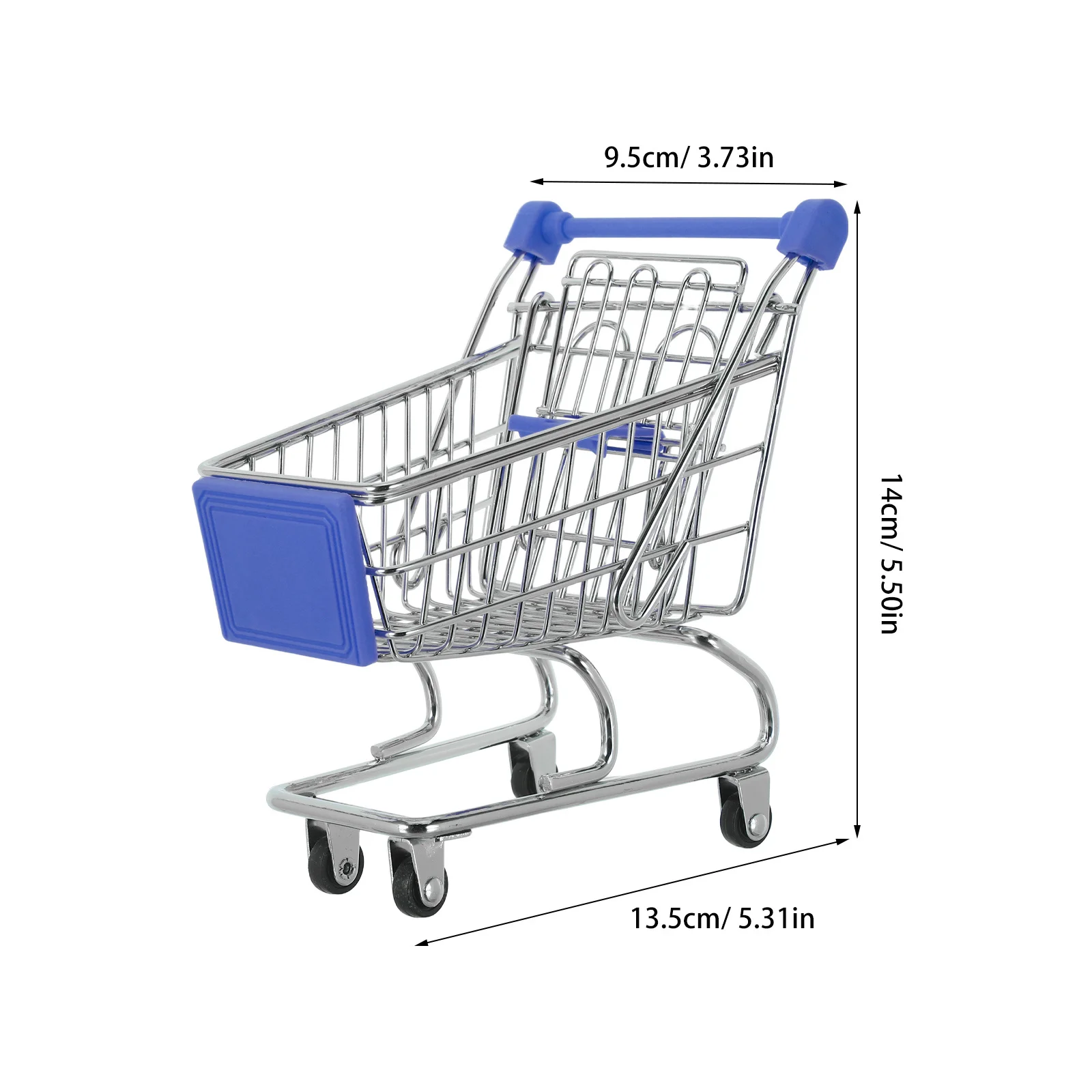 Mini Shopping Cart Metal Grocery Basket Small Handcart Pretend Play Supermarket Role Storage Organizer