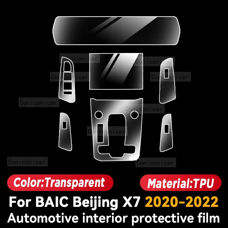 TPU Car Gear Dashboard Gps Navigation Screen Film Protective Sticker for BAIC BEIJING X7 Anti-scratch 2020 2021 2022