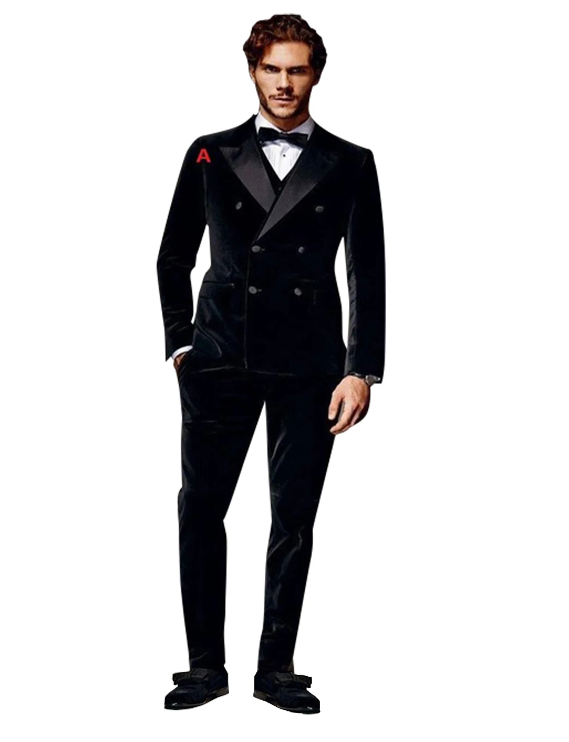 

Men's Three Pieces Suit Velvet Jacket Vest Pants Wedding Tuxedo