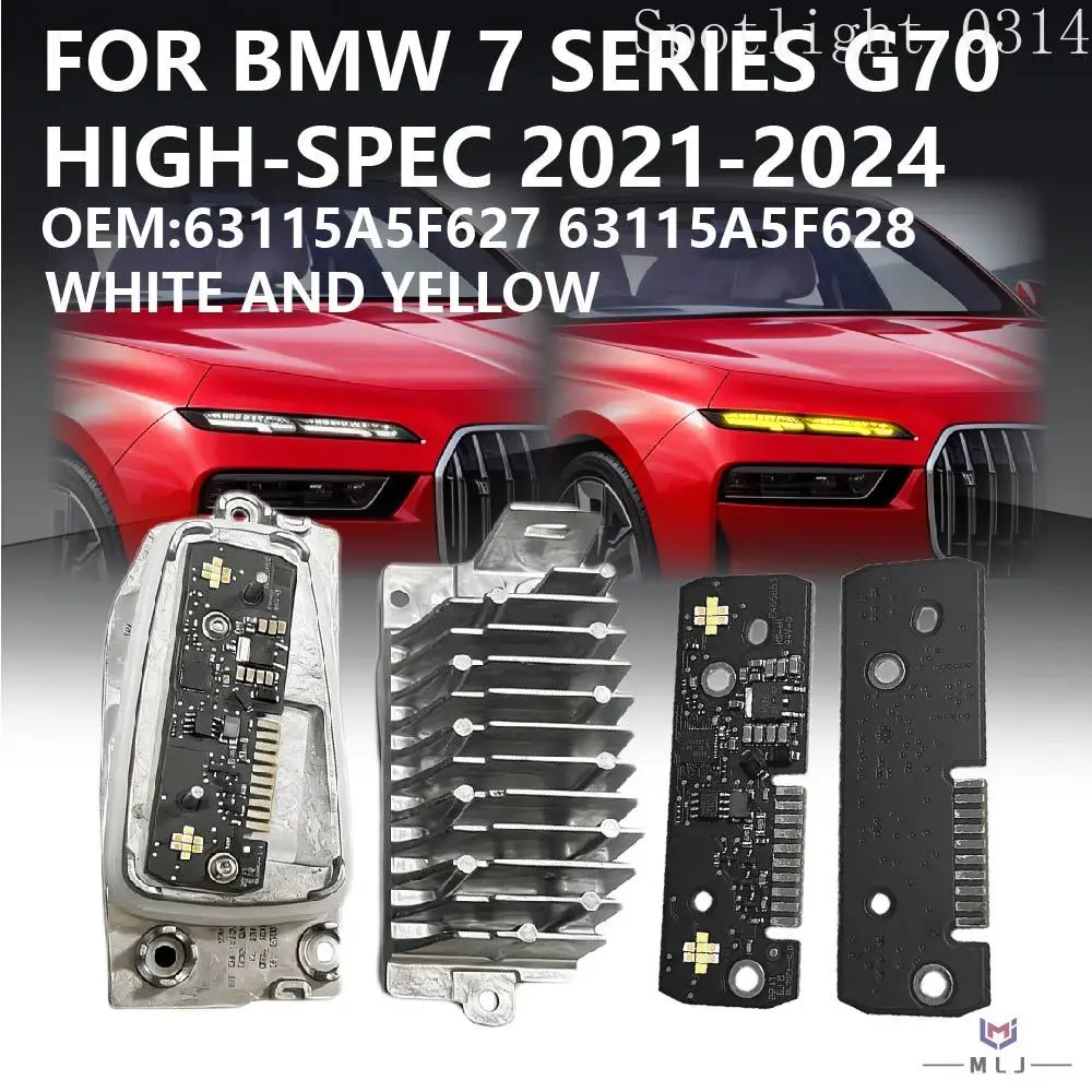 For BMW 7 Series G70 I7 2021‑2024 63115A5F625 63115A5F626 Headlight High Version Laser White Yellow DRL Angel Eye Light Module
