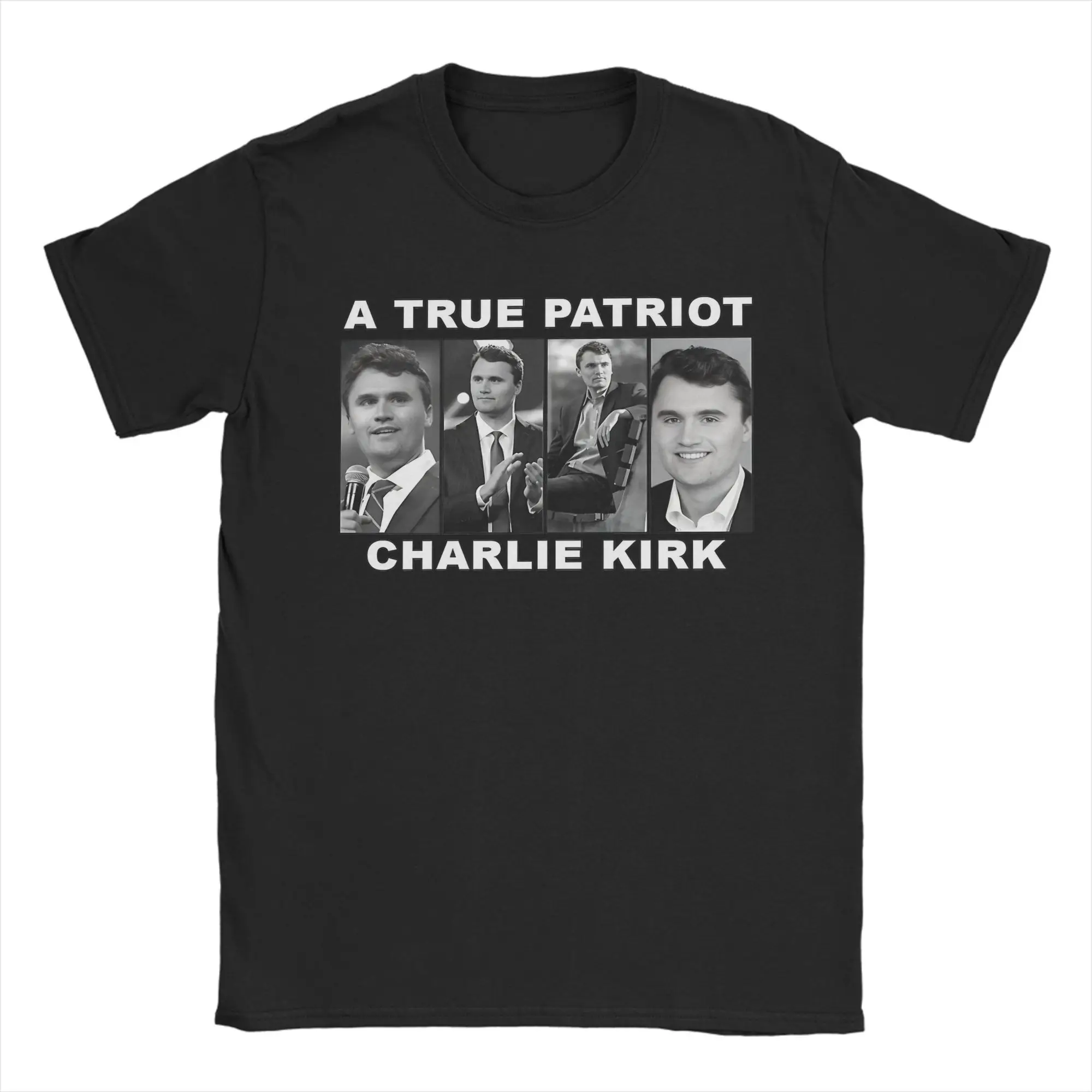 Charlie Kirk justicia para charlie Kirk Camiseta de algodón camisetas impresionantes de verano cuello redondo camiseta fresca de moda camisetas baratas de talla grande