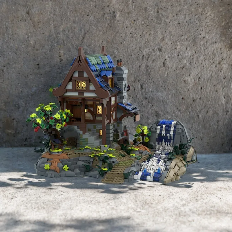 

2894 шт., модель Moc, строительные блоки, средневековый кузнечный магазин-издание ручной работы, модель, строительные блоки, игрушки «сделай сам», подарок на день рождения