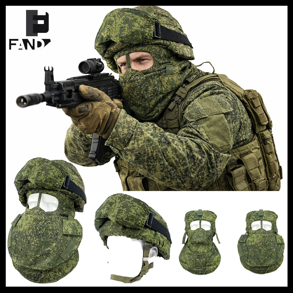 

Russian 6b49 Helmet Set Tactical EMR Camouflage Protective Combat Equipment with Full Face Mask Goggles for CS Airfoft Training