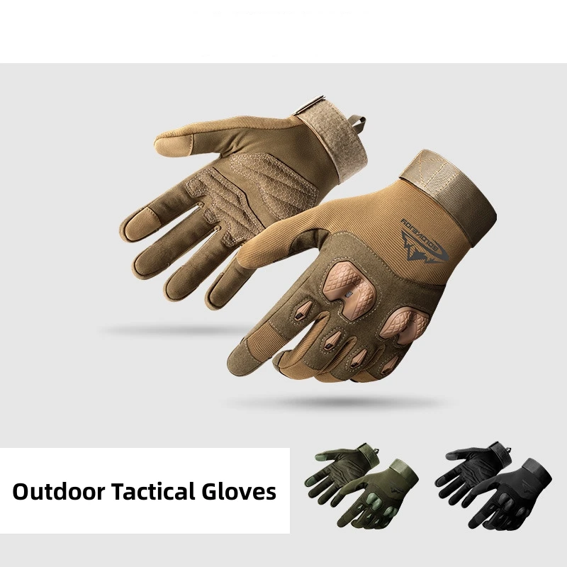 Full Finger Tactical Gloves for Men, Outdoor Sports, Hiking, Training, Fitness, Hand Riding, Non-slip, Touch Screen