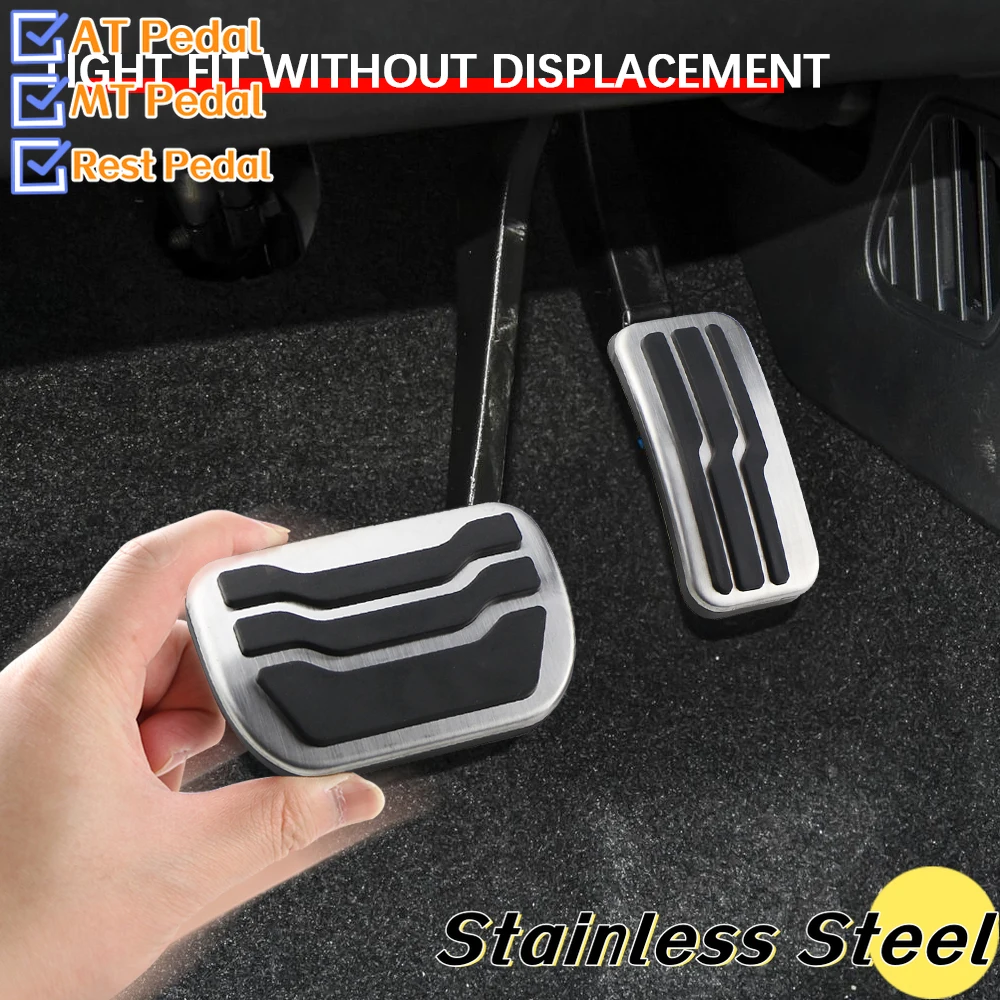 Stainless Steel Car Gas Brake Pedal Pads Cover for Ford New Mondeo Edge Fusion 2015 - 2022 Pedals Parts Accessories