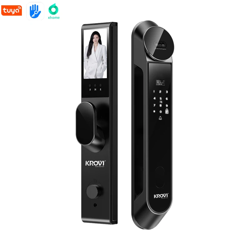 Latest Smart Lock with 3D Face Recognition Password Digital Camera and Fingerprint Door Lock for Wood Door with Memory Card