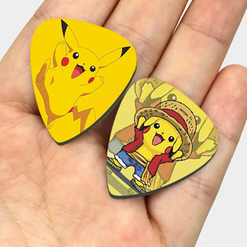 10pcs Pokemon Pikachu Guitar Picks Cute Cartoon Acoustic Guitar Bass Ukulele Instrument Supplies Pick Accessories Kids Gifts