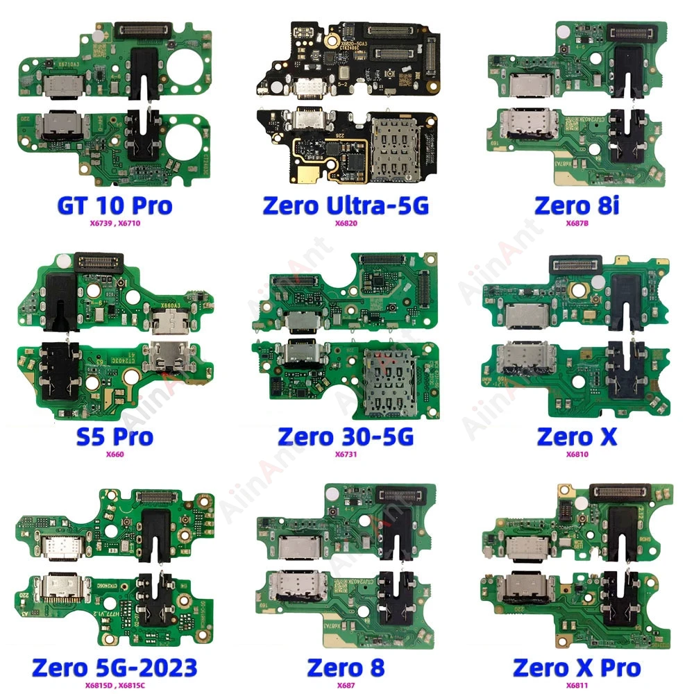 AiinAnt For Infinix Zero 8 8i 20 30 Ultra X GT 10 S3X S5 Pro 4G 5G Dock Mic USB Charger Board Charging Connector Port Flex Cable