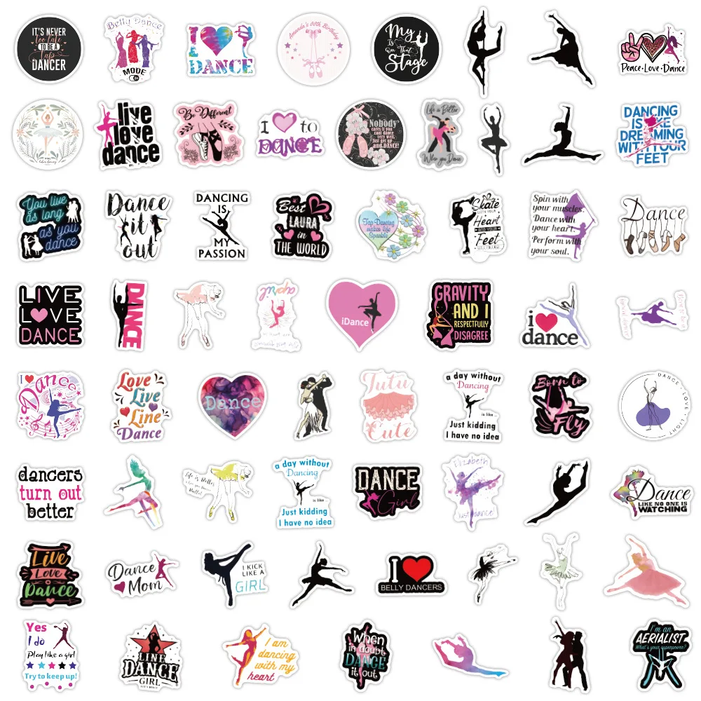 10/30/60pcs Dance Stickers Waterproof Decal Laptop Motorcycle Luggage Snowboard Fridge  Car Sticker