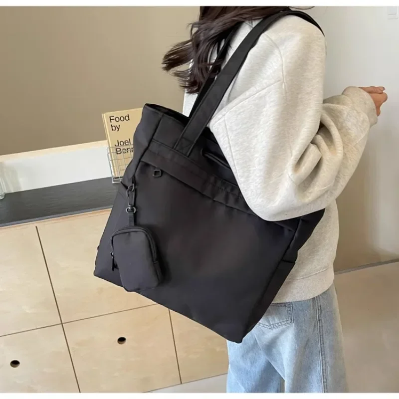 GAINNY Large Canvas Tote Bag Women Solid Color Big Capacity Shoulder Bag for Work Commuting School Shopping Handbag Fashion