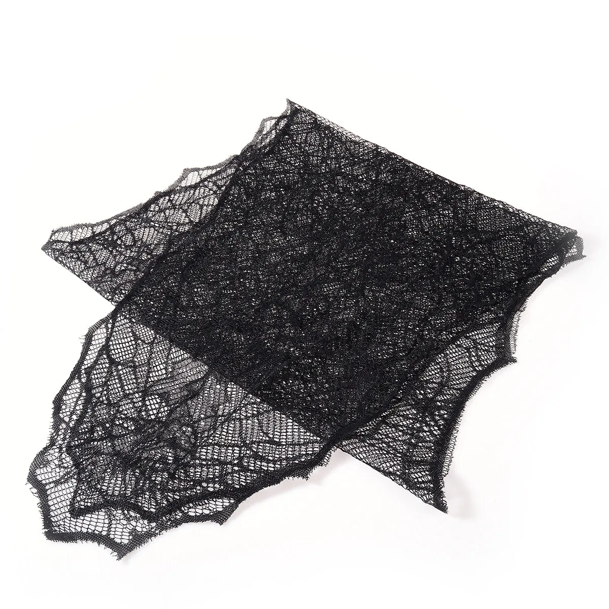 Halloween Tablecloth 188x55cm Black Spider Web Leaf Knit Texture Reusable Spooky Party Table Cover