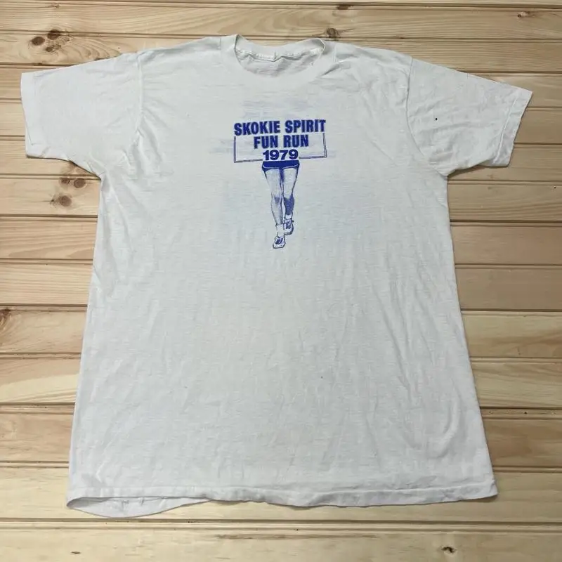 

Vintage 70S 1979 Snokie Spirit Fun Run Runner Paper Thin T Shirt Size Large
