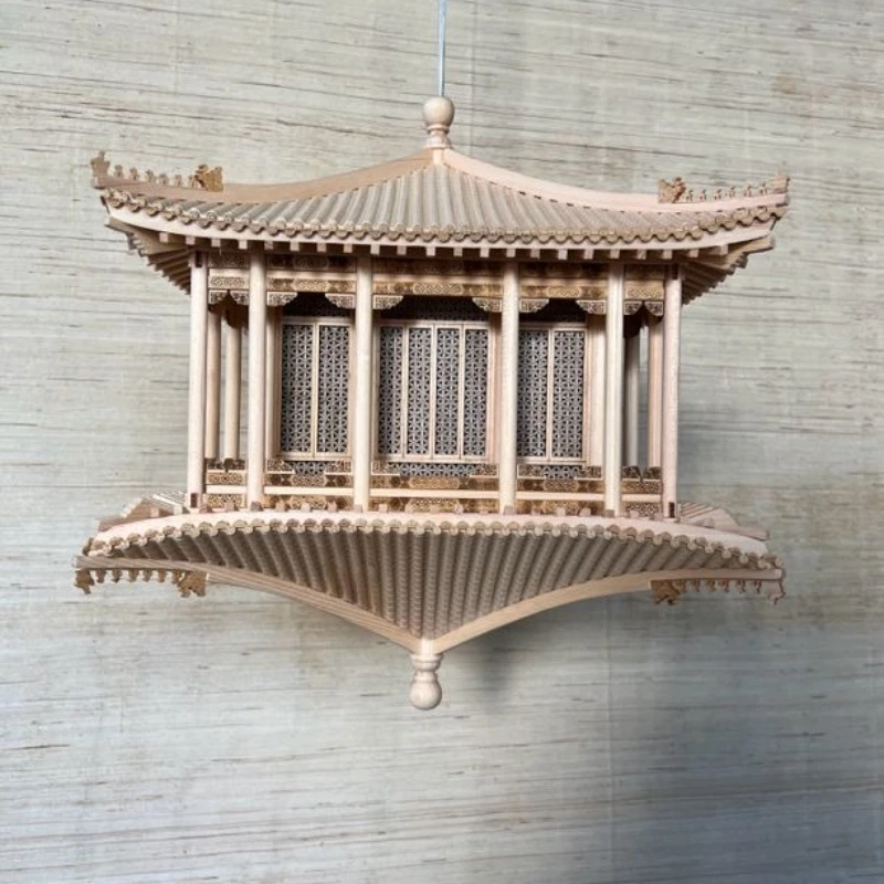 

Wood carving ancient building hotel clubhouse space decoration model hanging parts