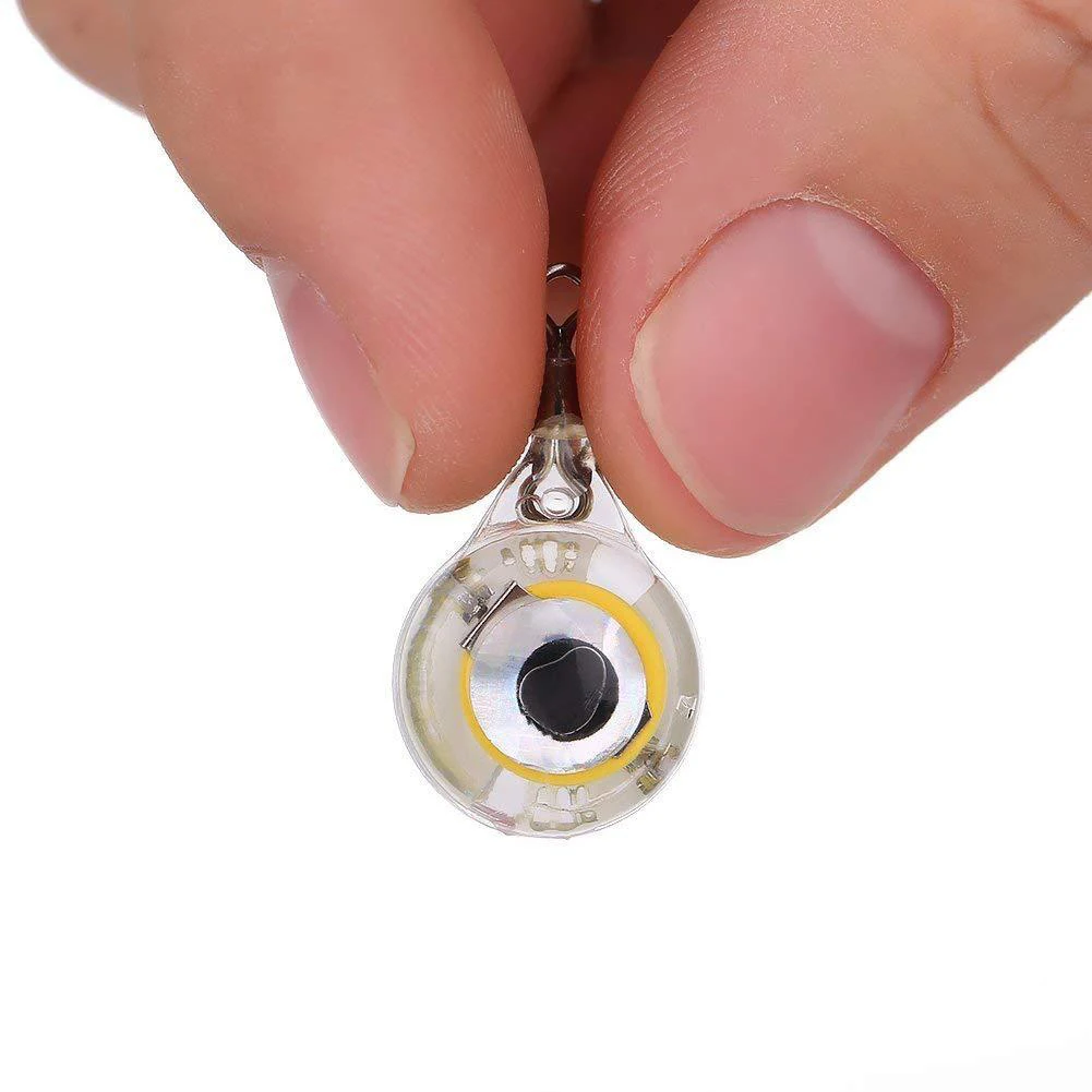 1-5PCS Mini Fishing Lure Trap Light LED Deep Drop Underwater Eye Shape Fishing Squid Fishing Bait Luminous Lure for Attracting F