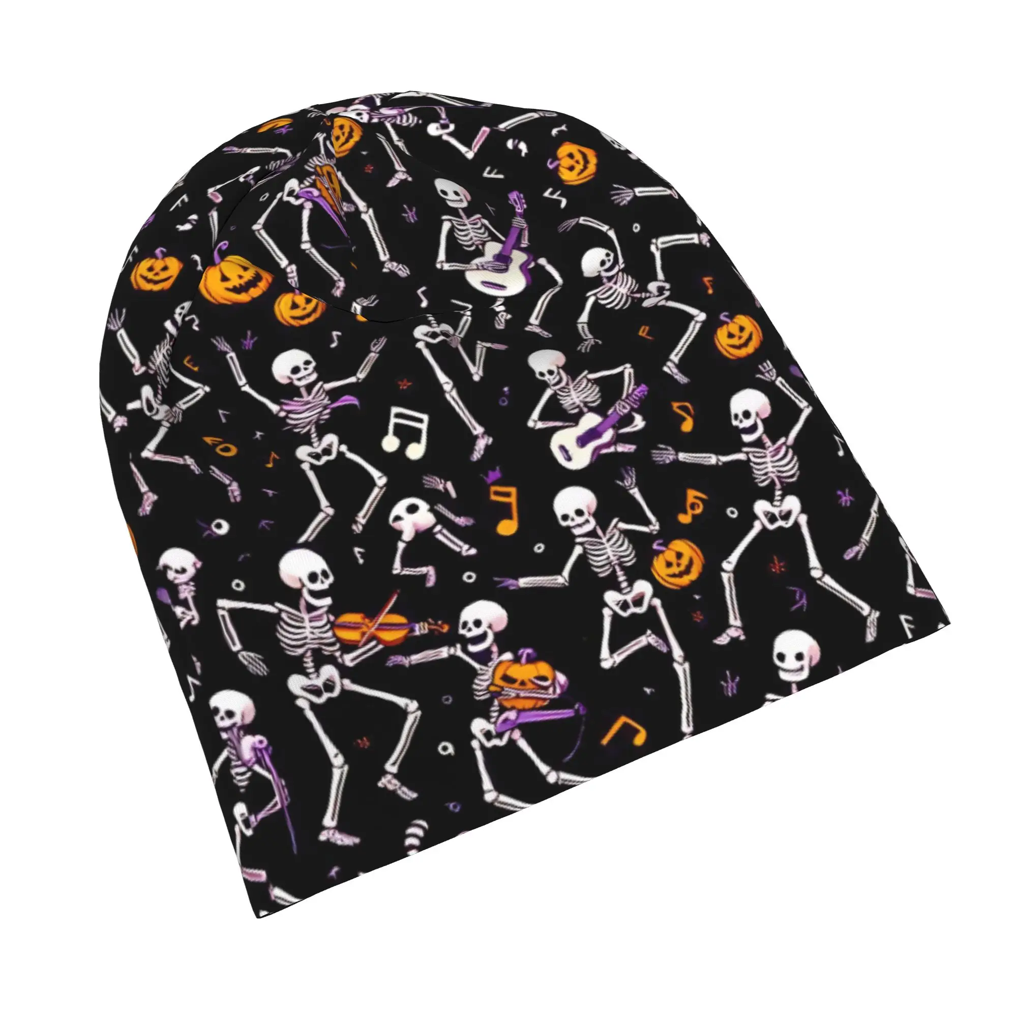 Lightweight Halloween Ghost Pumpkin Spooky Trick Or Treat Witch Slouchy Beanie for Men Women Daily Work Skull Cap