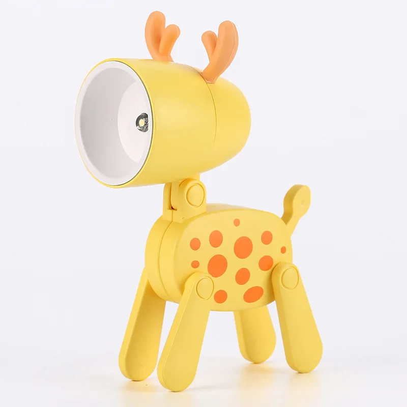 Mini Dog&Deer Lamp Cute Small Phone Holder, Portable Dog&Deer Lamp Adjustable Phone Stand