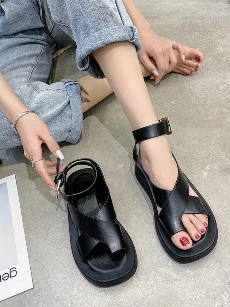 HOT Women\'s Sandals 2022 Summer Solid Color Comfortable Female Beach Shoes Chunky Sandals For Woman Non-Slip Shoe