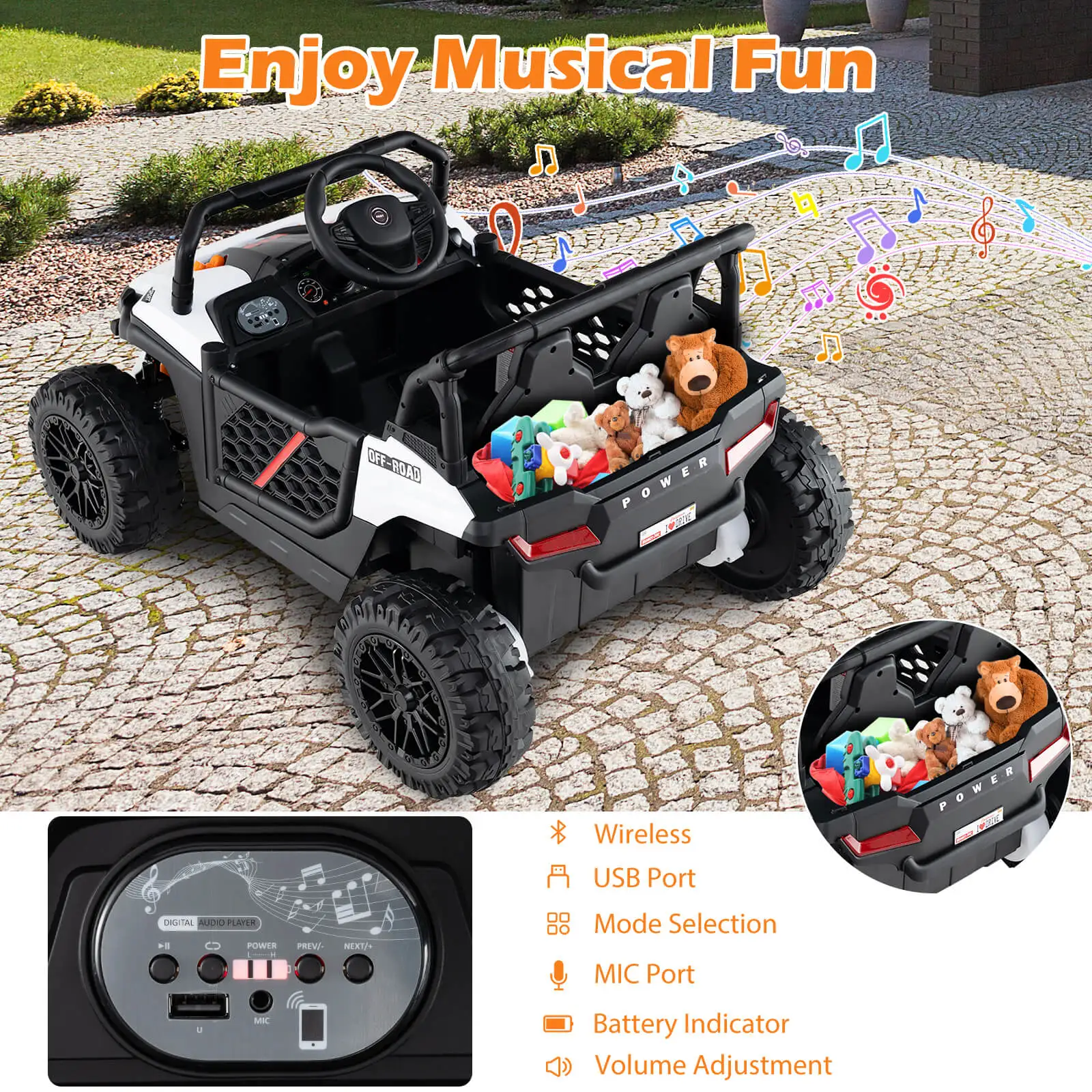 12V Kids Ride on Truck w/Parental Remote 3 Speeds & Reverse Forward Function