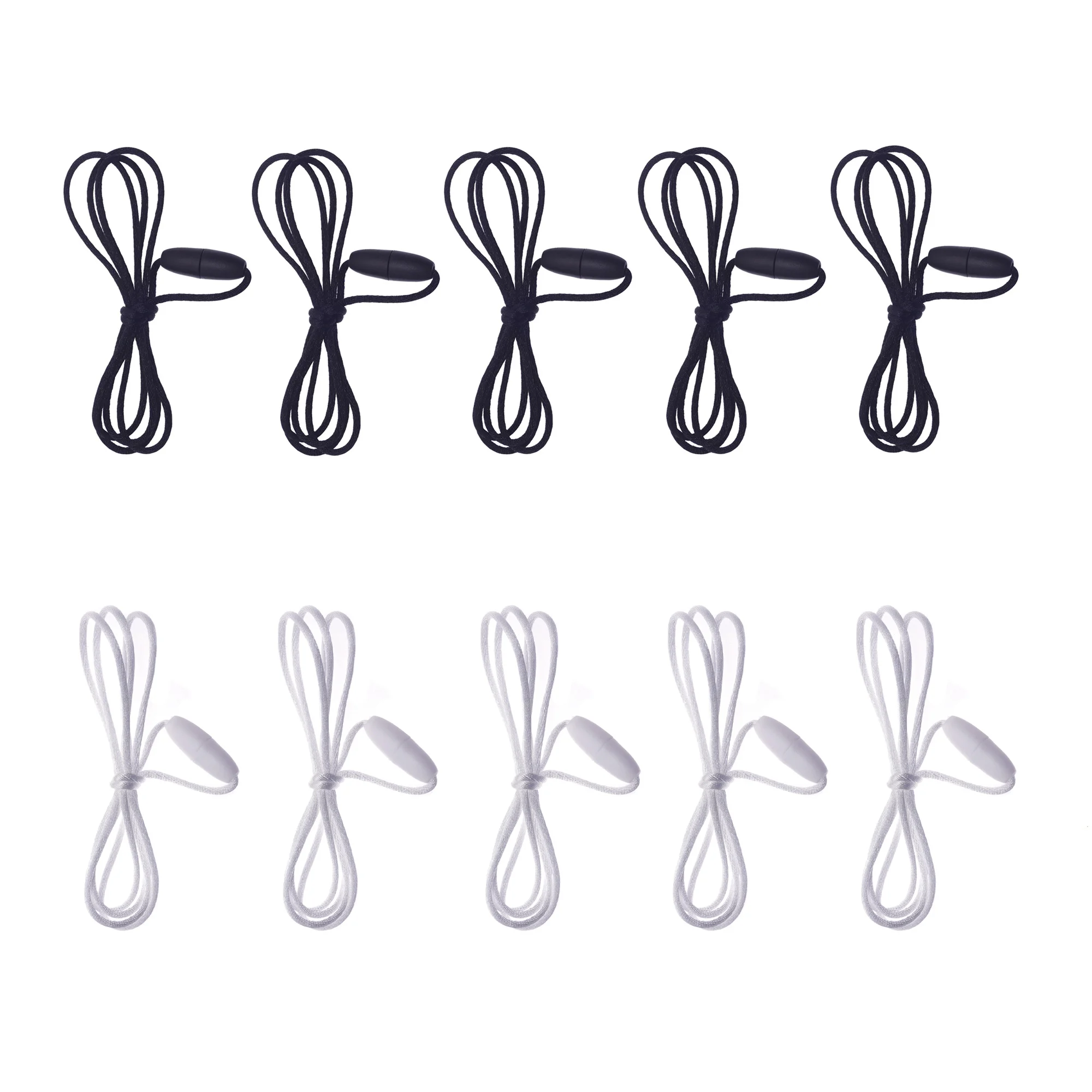 

10 шт. черных/белых сменных шнурков для ожерелий с безопасными отрывными застежками, нейлоновые шнурки-ремешки для подвесок и брелоков