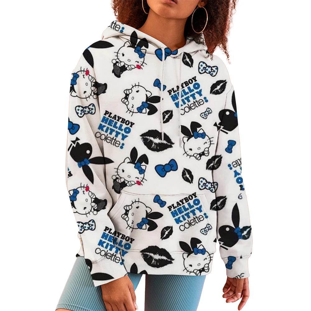 Hello Kitty Pullover fashion Sweatshirt For Women Adults Girls Women Top Clothes Long Sleeve Hoodie Christmas Gift Hot New 24/25