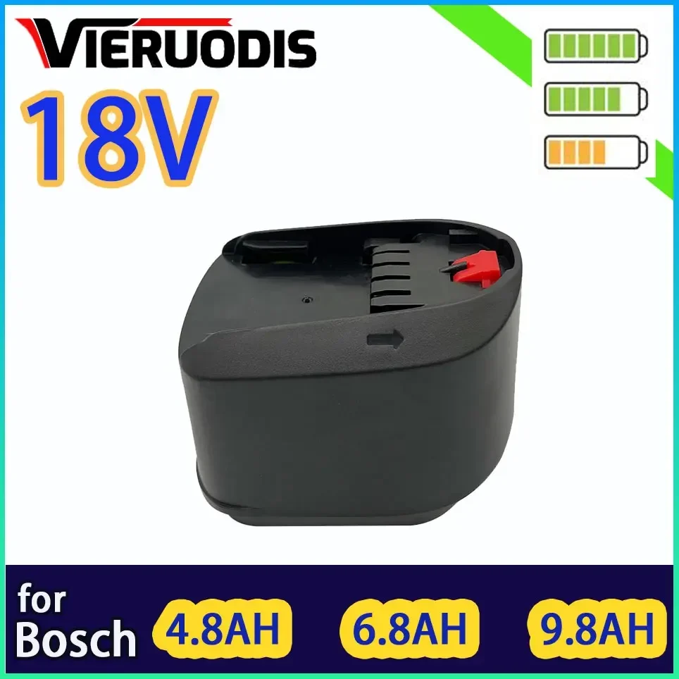 

For Bosch 18V 4.8AH/6.8AH/9.8AH Lithium Ion Rechargeable Tool Battery PBA PST PSB PSR , Garden Tools (TypeC only) AL1810CV