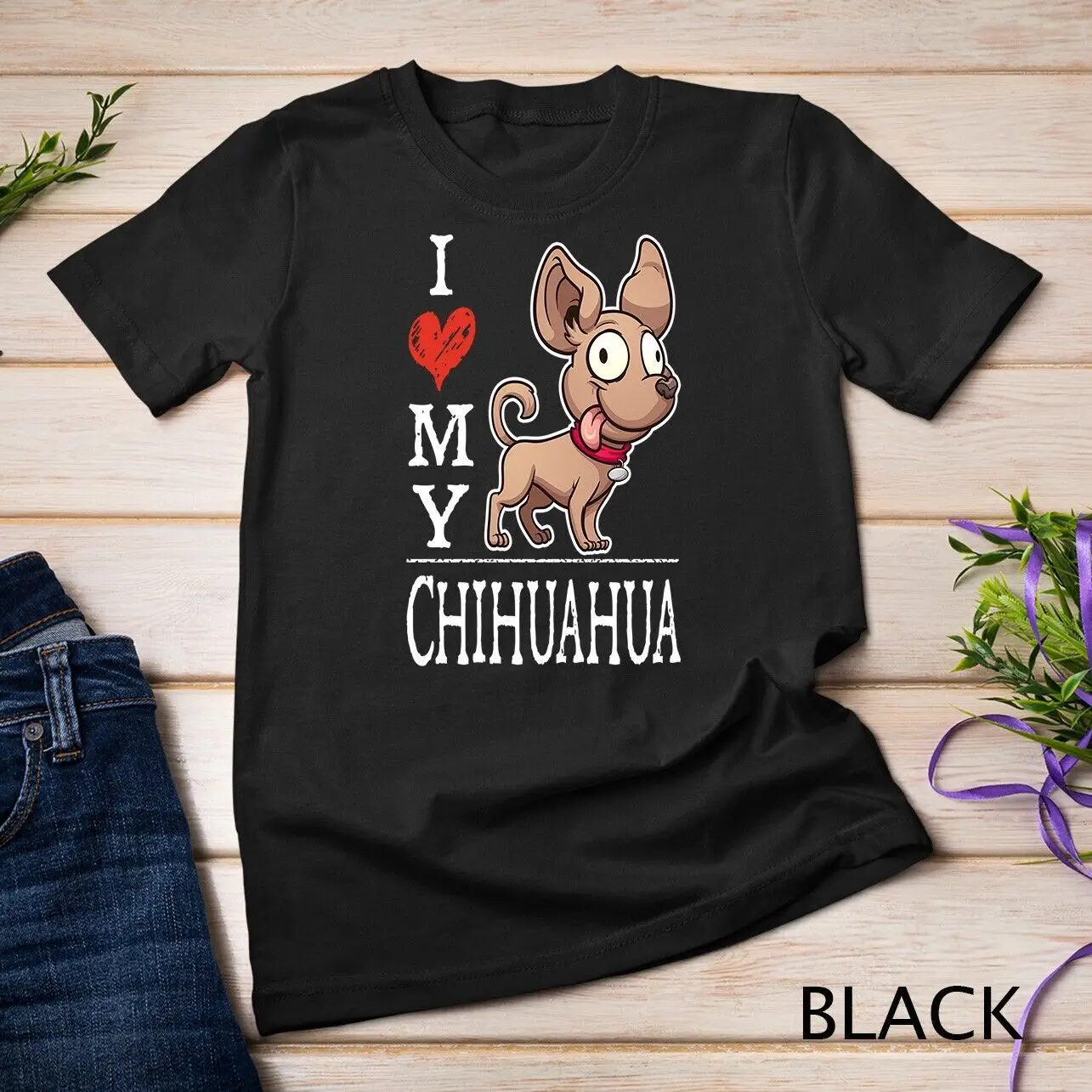 Adorable Small Dog Gift Cute Doggy I Love My Chihuahua Unisex T-shirt