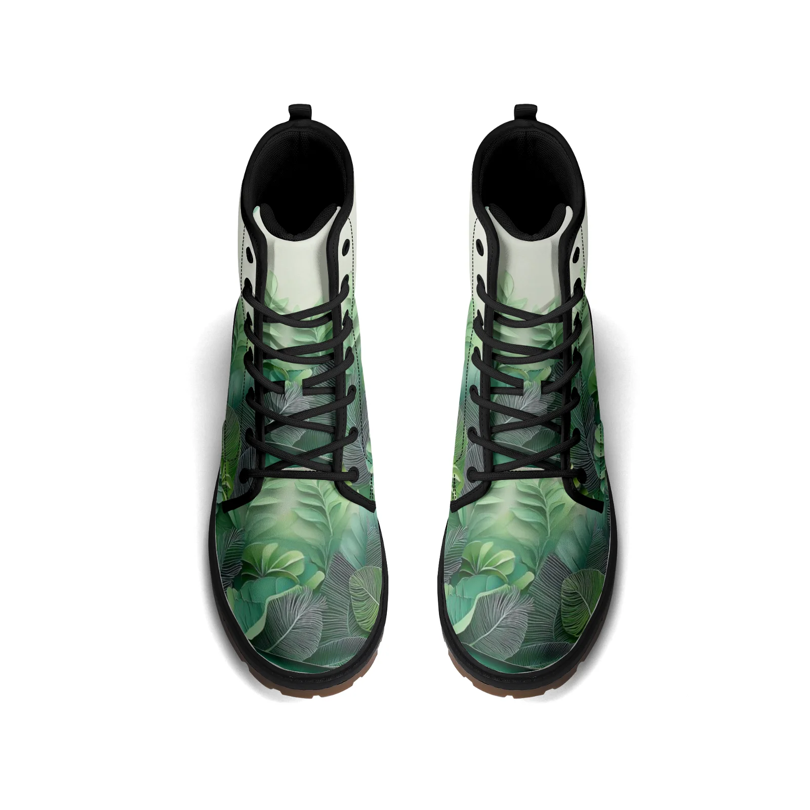أحذية منتصف الساق للنباتات الخضراء ثلاثية الأبعاد قابلة للتخصيص، أحذية منتصف الساق غير رسمية للشارع للرجال والنساء، للربيع والاتحاد الأفريقي