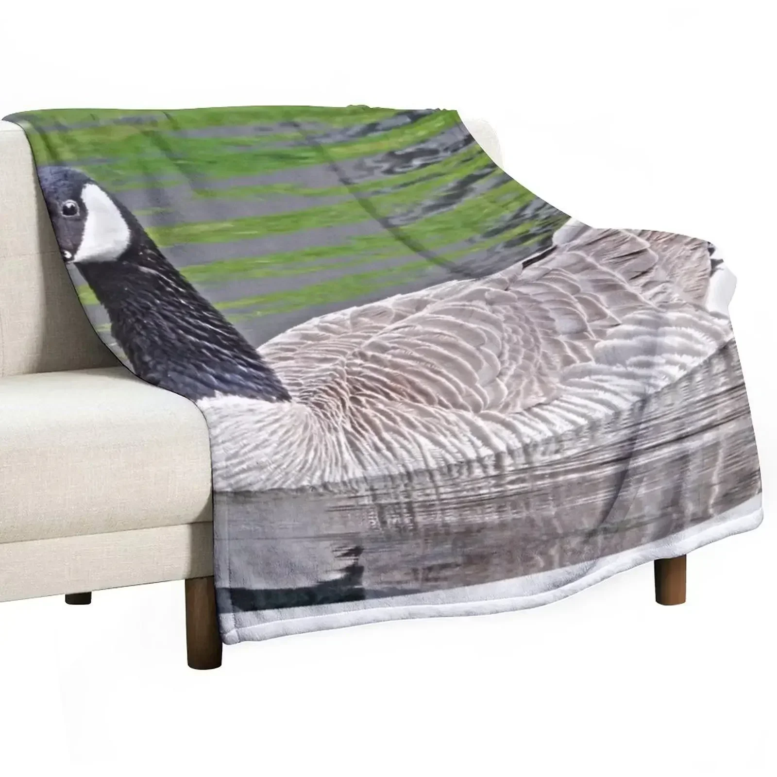 

New Canadian goose swimming in water Throw Blanket Thin Soft Blanket for Summer Night Sleeping