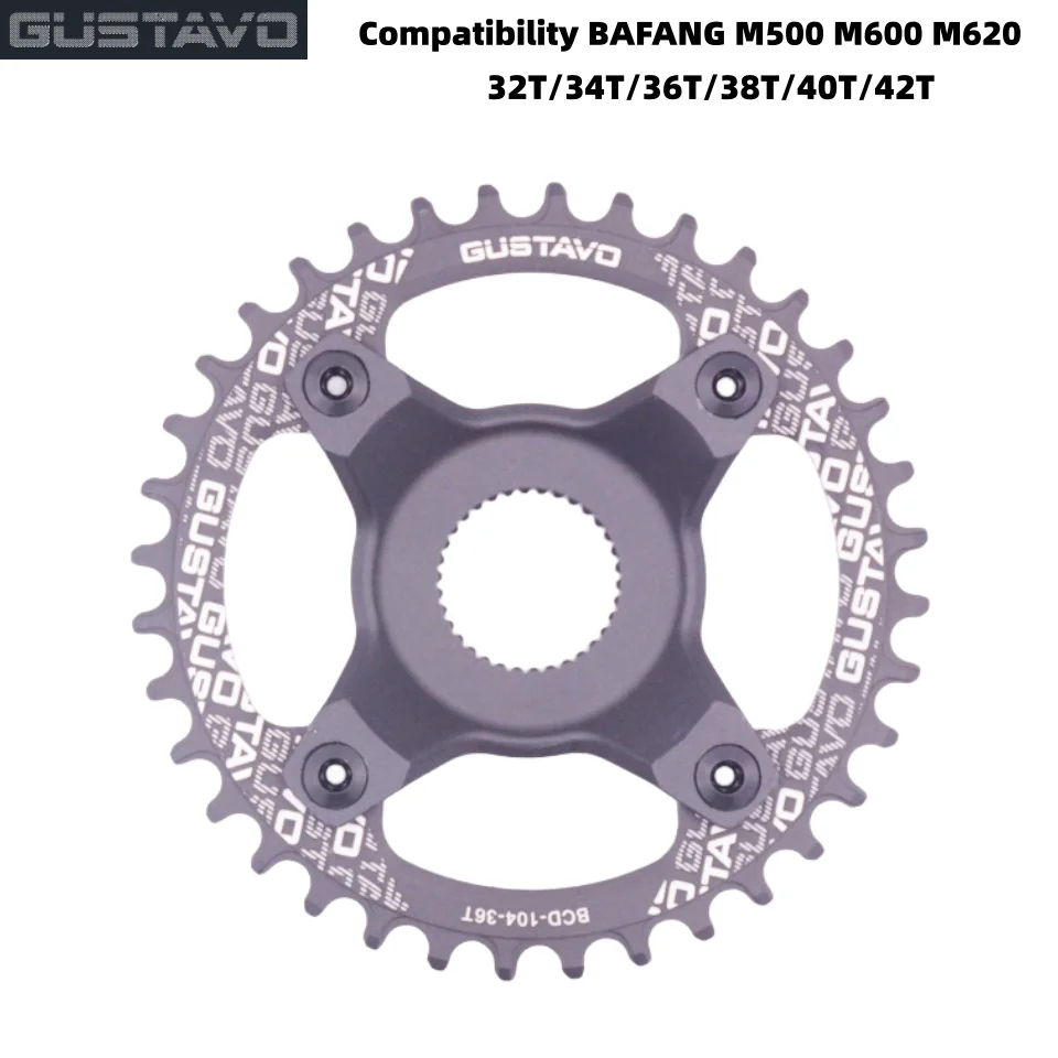 

GUSTAVO Electric Bicycle Chain Ring Crankset Fit BAFANG M500 M600 M620 Mid-Drive Motor Chain wheel 32-42T