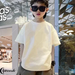 Kids Solid T Shirt Tops for Child Boys Girls Baby Toddler Blank Cotton Clothes White T-shirts Children Summer Tees Short Sleeve