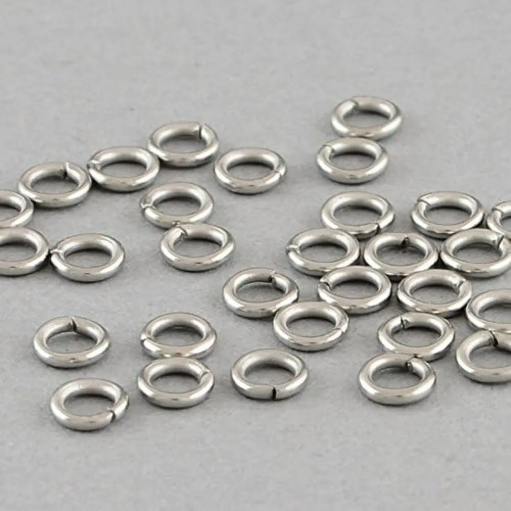 10 g Tarnish Resistant Stainless Steel Open Jump Rings Stainless Steel Color 20 Gauge 5x0.8mm Inner Diameter: 3.4mm 200pcs/10g