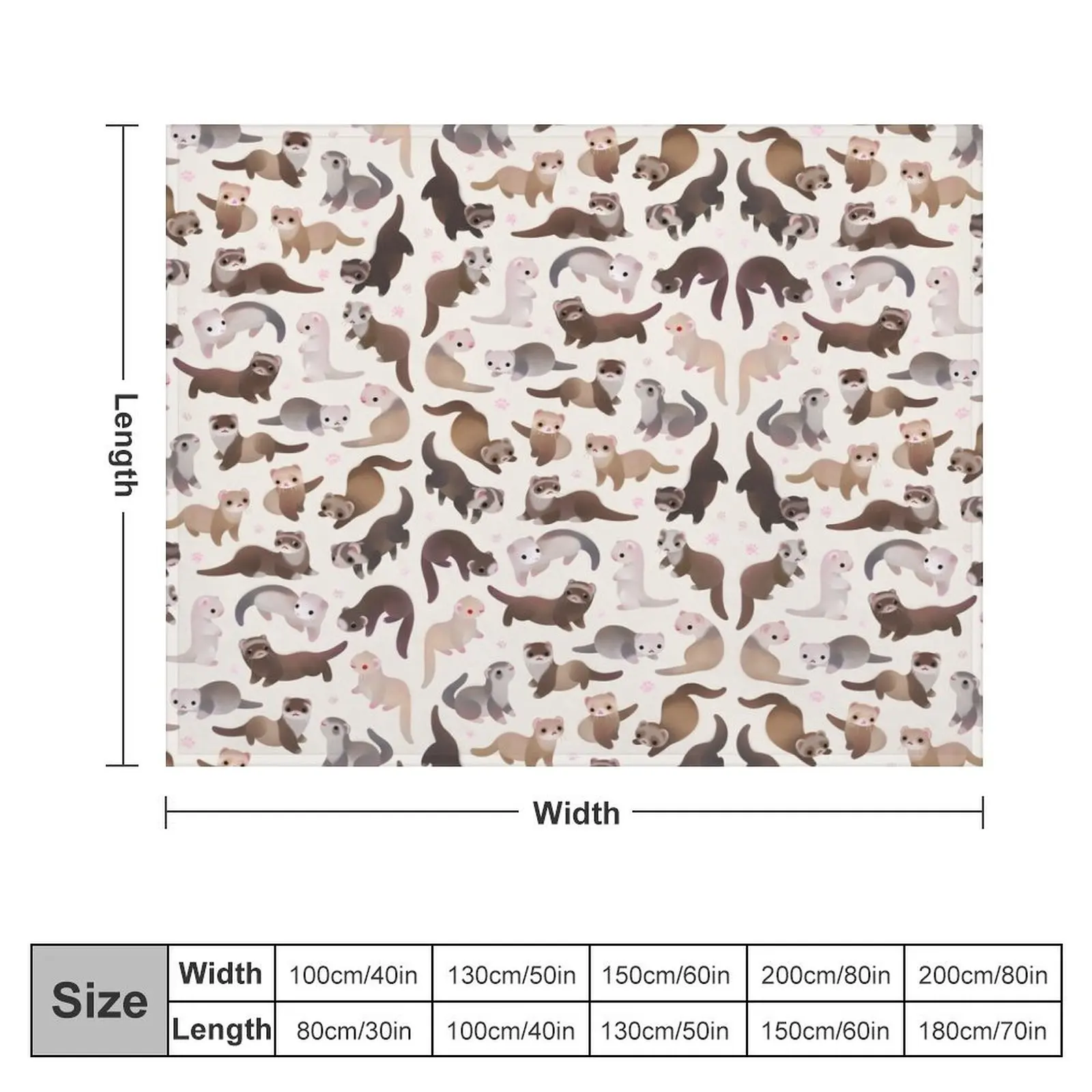 Ferret - bright Throw Blanket blankets ands heavy to sleep Blankets