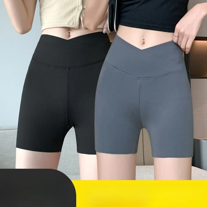 

Брюки с изображением акулы, женские летние тонкие защитные шорты с контролем живота, противопрозрачные бесшовные штаны для йоги