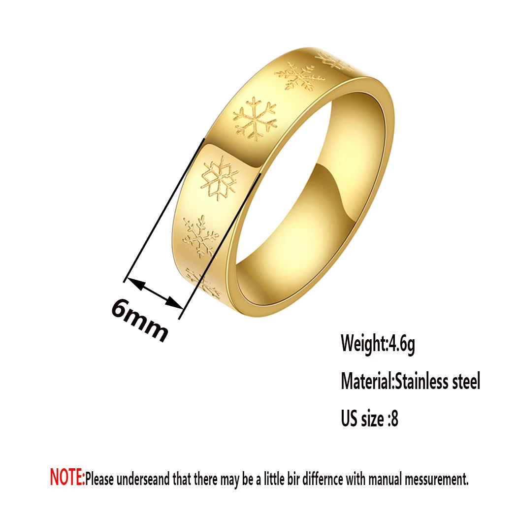 Stainless Steel Golden Snowflakes Silicone Wedding Ring for Women Personalized Xmas Gift Silicone Ring Wife - Image 6