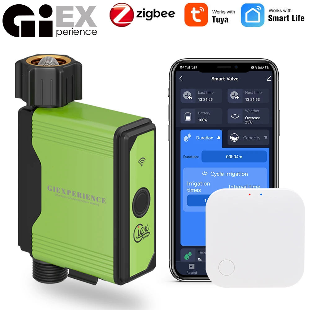 زيجبي واي فاي حديقة سقي الموقت الذكية الرش نظام الري بالتنقيط المدمج في مسجل تدفق المياه تحكم اليكسا
