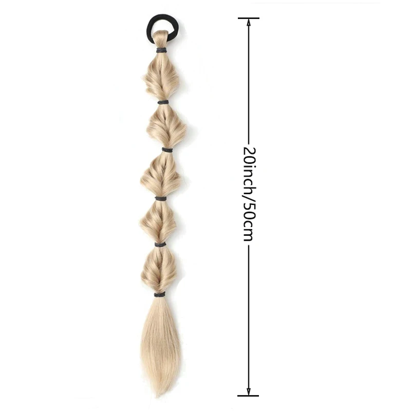 2 قطعة 20 بوصة شعر مستعار ذيل حصان أنثى فقاعة جديلة صبغ طبيعي تويست جديلة التعادل المجدل 1 مزدوجة ذيل حصان فانوس جديلة #2