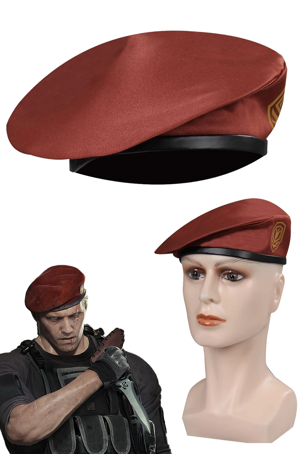 Jack Krauser Red Beret Game Resident 4 Cosplay Costume accessori uomo Roleplay Fantasia puntelli Halloween Carnival Party travestimento