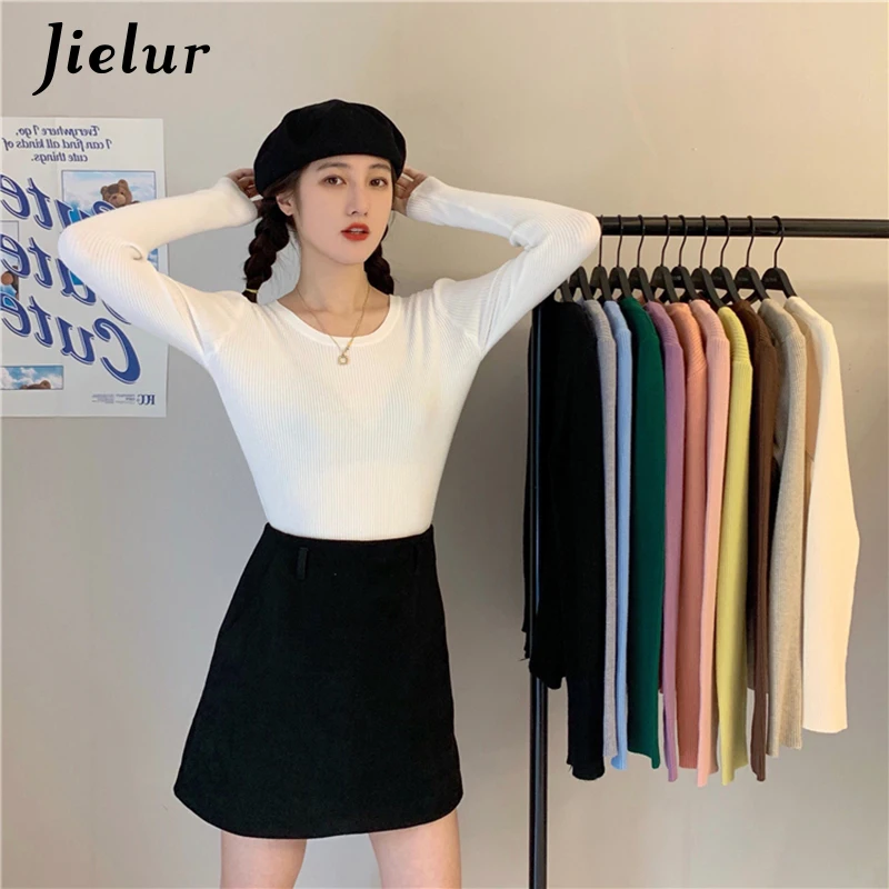 

O-neck Sweater Women Autumn Winter Solid Color Pullovers Basic Primer Pull Femme Chic Jumper Soft Slim Knitted Sweaters