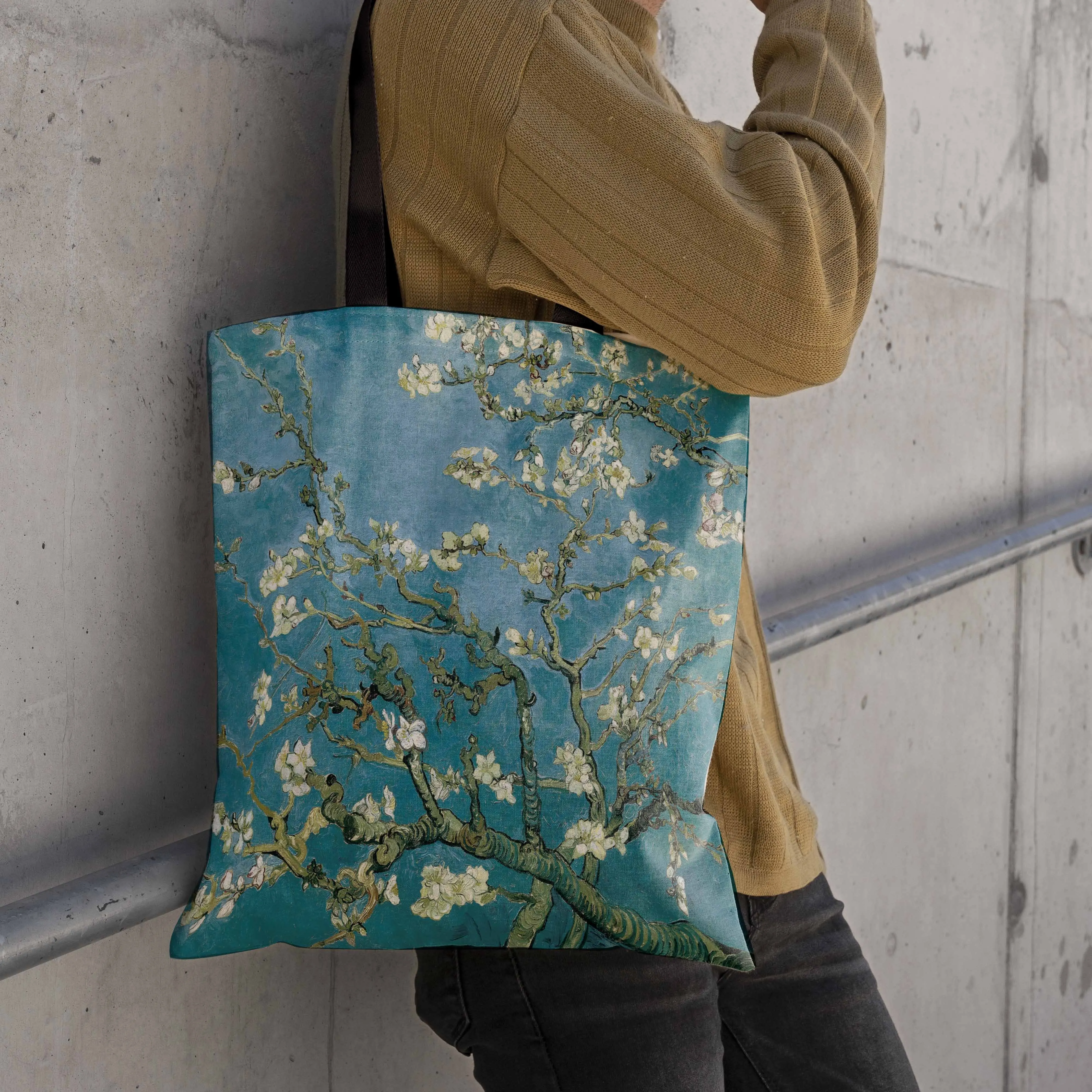 1pc Plum Blossom Pattern Canvas Tote Bag - Stylish, Casual, No-Closure Design - Perfect for Shopping, Daily Use, and Travel