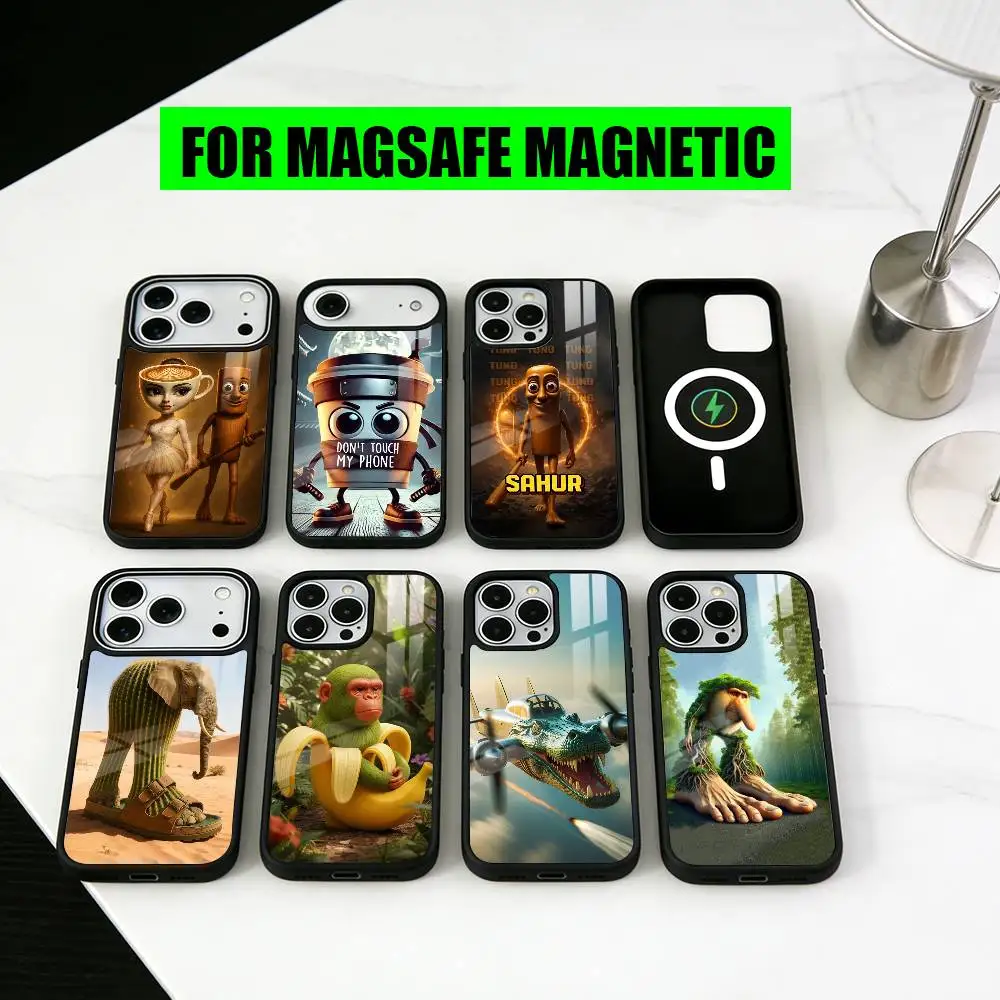 

I-Italian B-Brainrot Tung Tung Phone Case For iPhone17,16,15,14,13,12,11 Plus,Pro Magnetic For Magsafe Wireless Charging