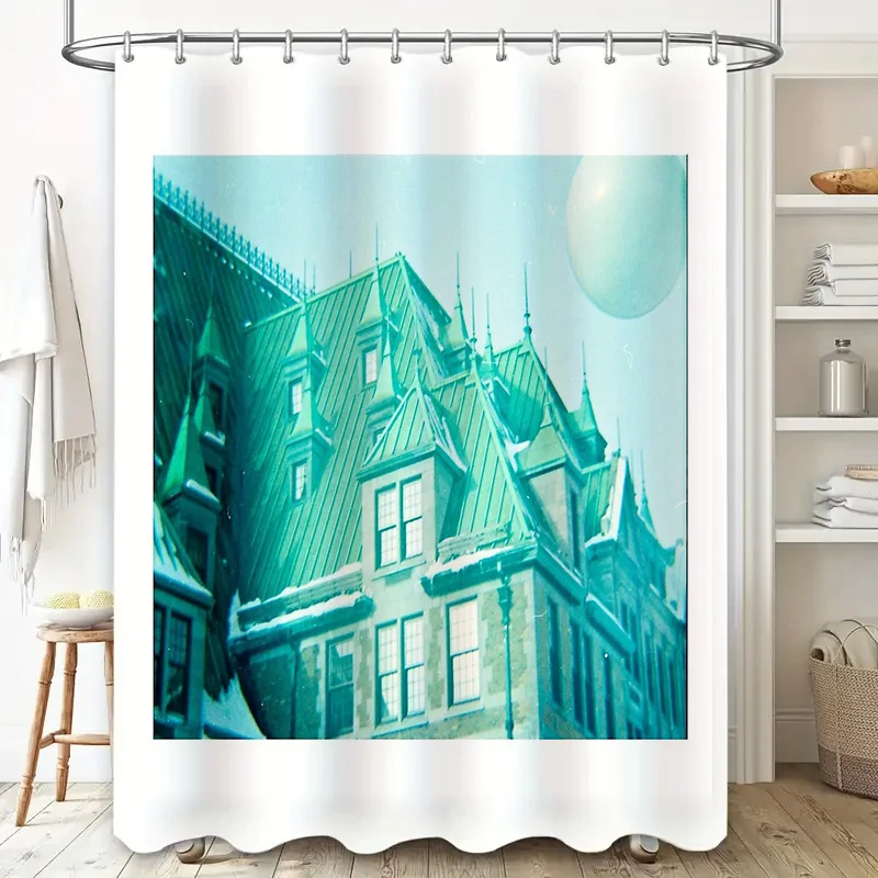 Vintage Gothic Cathedral Shower Curtain Medieval Church Pattern Bathroom Decor Dark Academia Home Textile Tapestry Wall Hanging