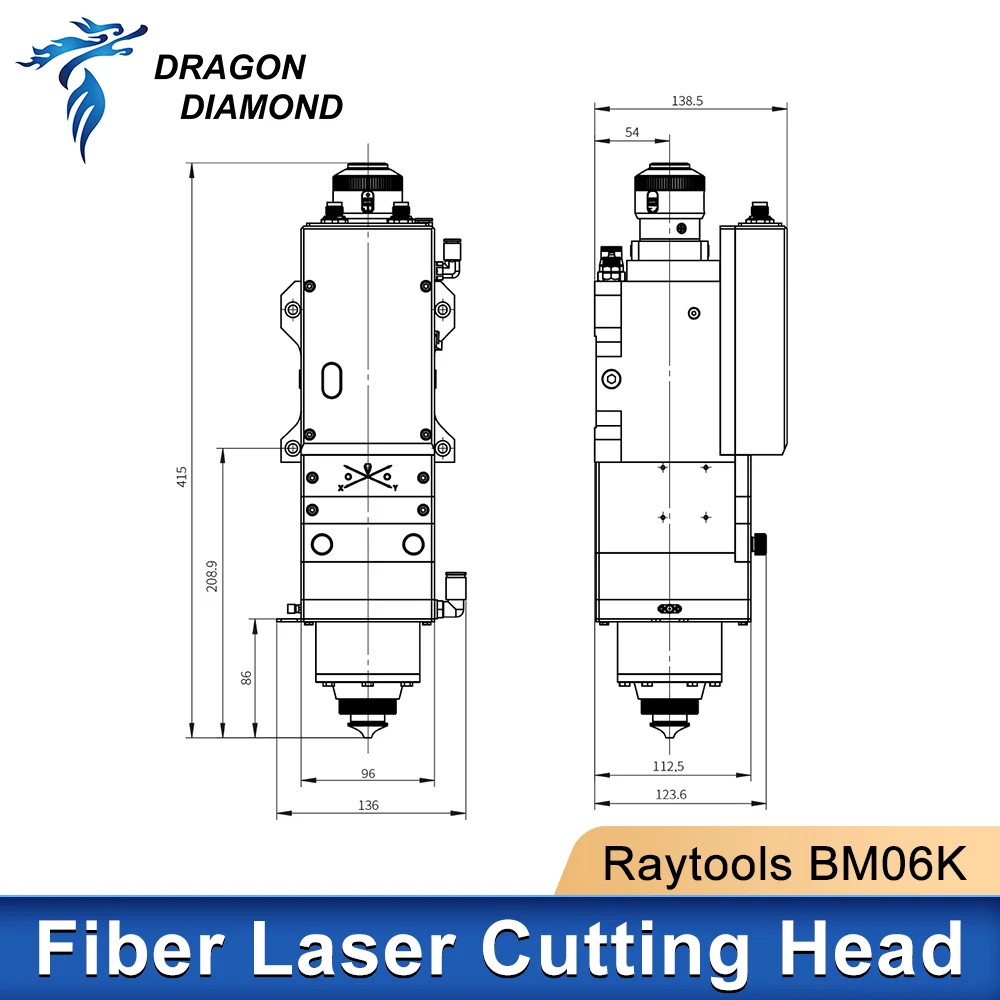 Raytools BM06K Laser Cutting Head 0-6kw F150mm F200mm with QBH Interface Autofocus Replace for BM114 BM115