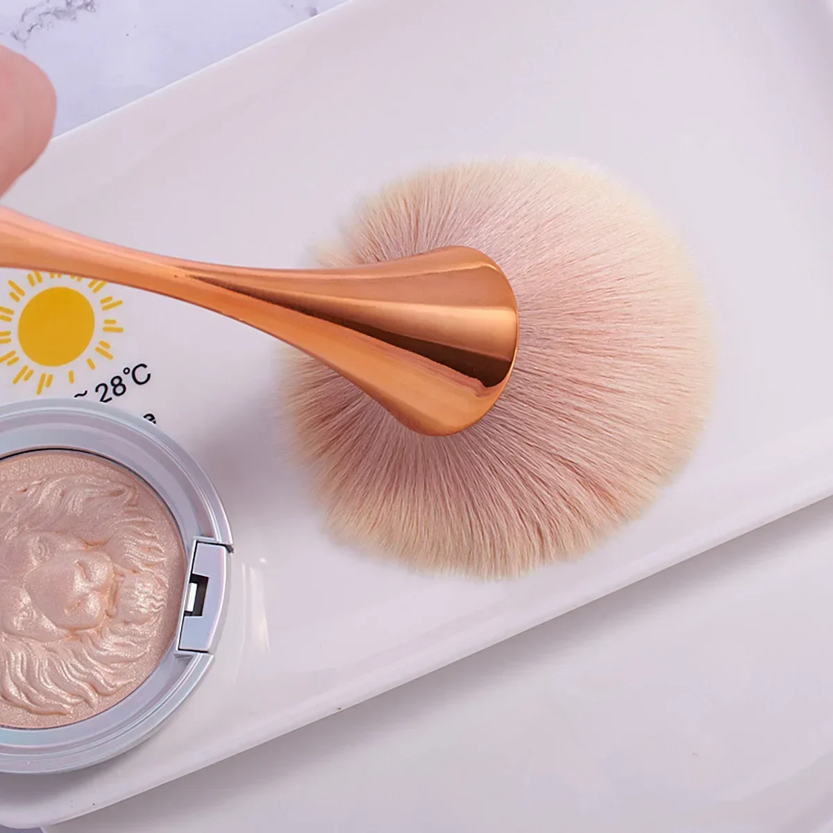 Rose Gold Powder Blush Brush Professional Make Up Brush Large Cosmetic Face Cont Cosmetic Face Cont brocha colorete Make Up Tool